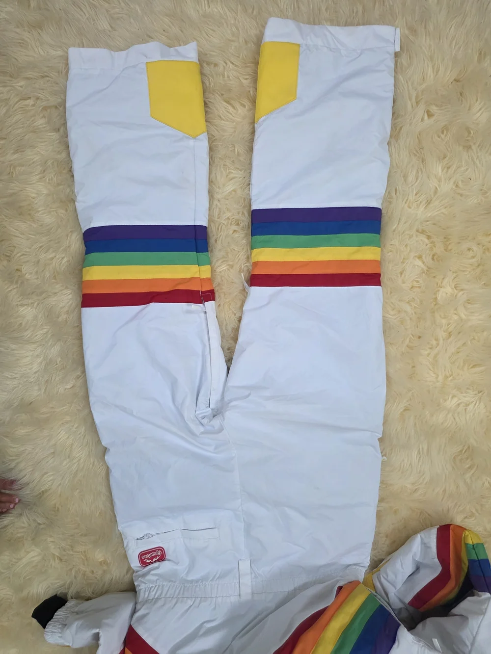 Men's Size Medium Tipsy Elves Ski Snowboard Rainbow One-Piece Snowsuit Onesie